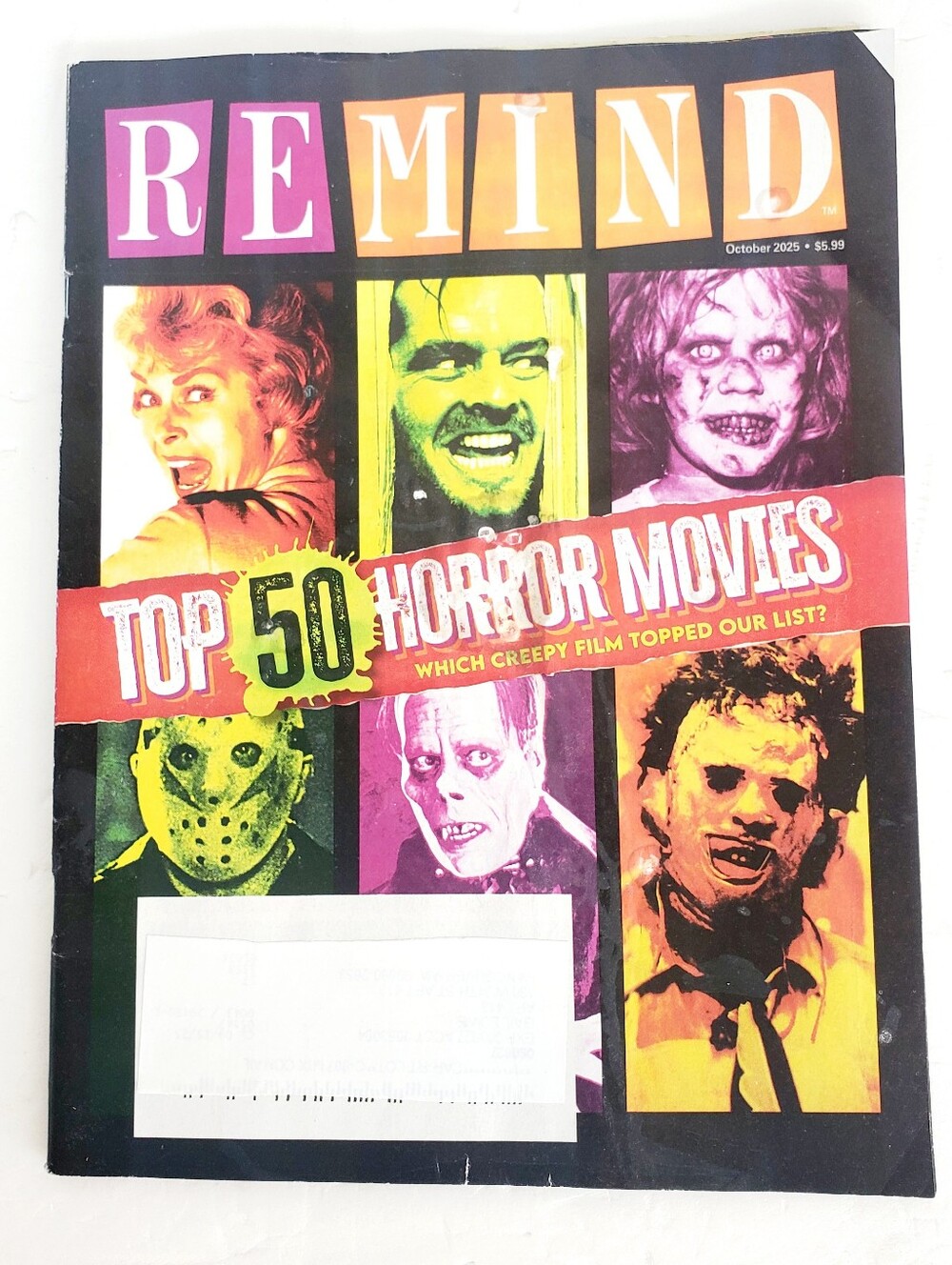 Remind Magazine October 2025 Top 50 Horror Movies Time Capsule 1980